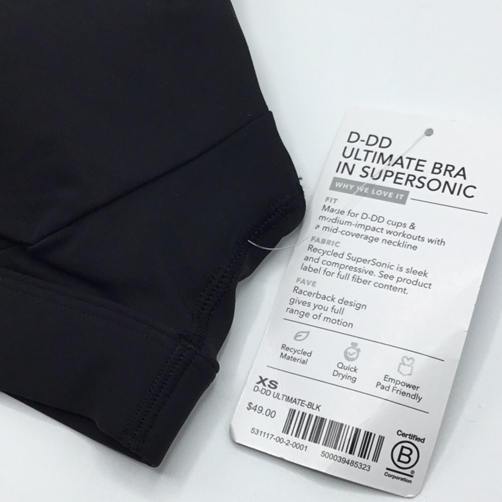 Athleta Ultimate Bra D/DD in Supersonic Black New - Picture 10 of 12